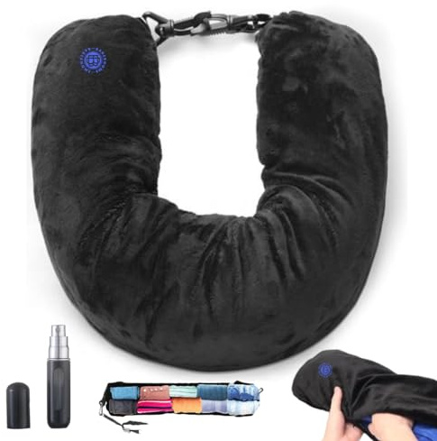 BB: Almohada Viaje Rellenable Ropa, Almohada Cervical y Cuello, Almohada Tubular Viaje, Almohadas Cervicales para Dormir, Almohada Antironquidos mas Atomizador