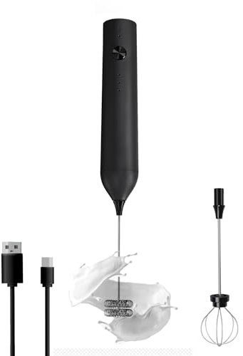 Handgehaltener Milchaufschäumer,Typ C,wiederaufladbarer elektrischer Schneebesen, Kaffeeaufschäumer-Mixer für Kaffee, 3 Mischgeschwindigkeiten, Mini-Milchaufschäumer für Kaffee, Matcha, Frappe
