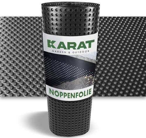 KARAT - Protection Polyvalente pour Projets de Construction et de Jardin - Membrane d'Étanchéité avec Drainage 400 g/m² Qualité Supérieure - Personnalisable avec un cutter (Noir 1 m x 10 m)