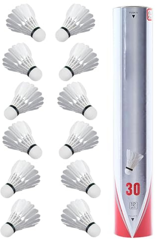 Palline da Badminton Sportive da Allenamento - 12x per la Pratica di Piume d' | Set di Palline da Badminton ad Alta velocità Durevole, Pacchetto Navetta Portatile per Principianti,