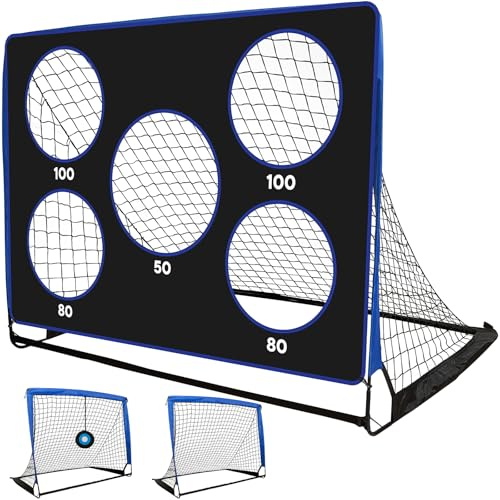 Bnlei 3 en 1 Porterias de Futbol para niños con 3 Modos de Juego, porteria Futbol niños Plegable ， porterías de Futbol portatil niños