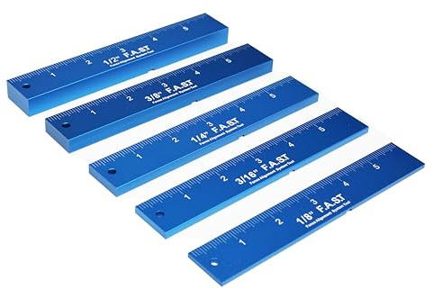 Fence Alignment Tool — Magnetic Stackable Bars (1/8, 3/16, 1/4, 3/8, 1/2) Woodworking Tool for Table Saw Fence Setup, Blade-to-Fence Spacing, Router Bit Height, Ruler & Tooth Notch