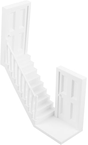 Gatuida Escalier Miniature pour Maison de poupée - Rampe d'escalier avec Porte - Matériaux pour Maquette de Table de Sable pour Micro-Paysage - Construction DIY