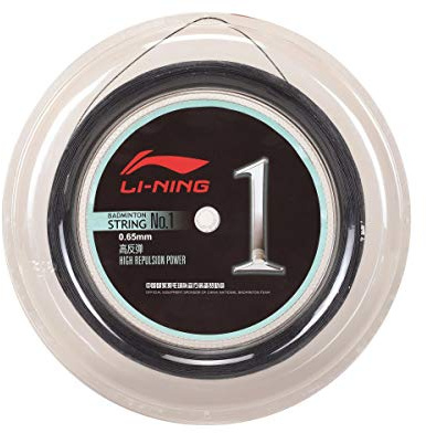 LI-NING High-Performance Badmintonsaite No.1 Badmintonstring 200m AXJJ072 (schwarz)