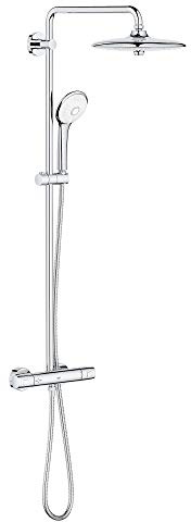 GROHE 26128002 Euphoria 260 Cooltouch Thermostatic Shower System, 1.75 GPM, Starlight Chrome
