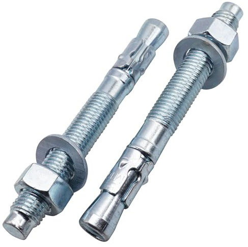 SKIR'CO (2 piezas) Anclajes de cuña chapados en zinc M16 x 140 mm, espigas metálicas, perno de anclaje, anclajes de mampostería, anclaje de hormigón