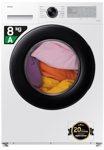 Samsung Lavatrice Crystal Clean WW80CGC04DAHET, Libera installazione, 8 Kg, 1400 RPM, Wifi, Ecobubble, Vapore Igienizzante, Carica Frontale, 60l x 85h x 60p cm