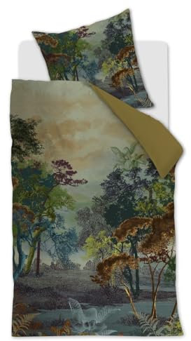 Beddinghouse Forest Gate bettwäsche-Set 2 TLG. - 135x200 - Olivgrün - Baumwollsatin - mit Reißverschluss