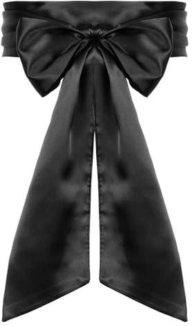 AOZUO Ceinture de mariage en satin pour femme - Ceinture de robe - Ceinture de taille de mariée pour occasions spéciales et fêtes - 9,5 cm de large - Noir