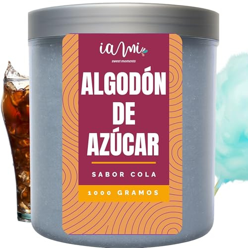 IAMI Sucre pour nuages de coton - Idéal pour machines à barbe à papa - Goût intense et sucré - Parfait pour les fêtes, foires et événements pour enfants (Cola)