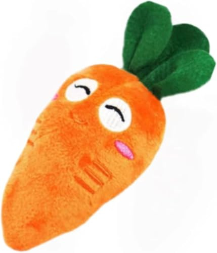 JIzian 1Pc Orange Soft Puppy Pet Supplies Cute Carrot Plush Chew Squeaker Sound Squeaky Toys for Dog Cat Birthday Xmas Pet Squeak Toy Gifts