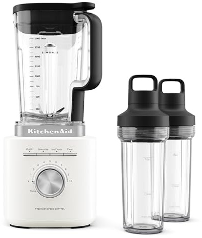 KitchenAid Pure Power Blender with 2 Personal Blending Jars, 1700 Watt Peak Power*, KSB2078, Porcelain White