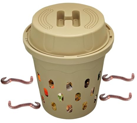 Gusano para Compostador De Suelo: Orificios De Ventilación Diseño De Contenedor De Compost Integrado, Estructura De Compost Enterrado En El Suelo, Función De Descomposición Eficiente, Cons