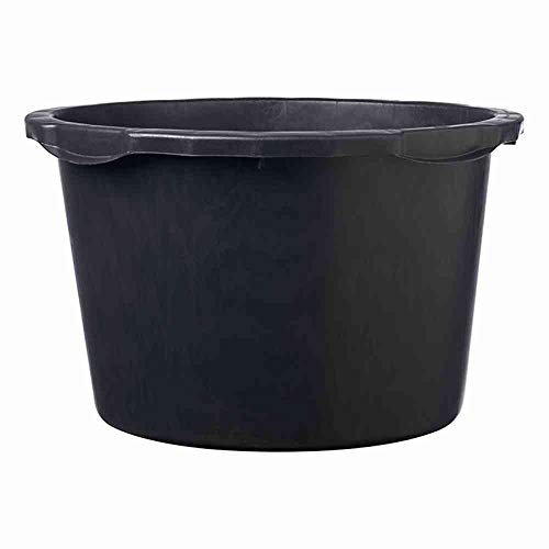 REWWER-TEC Mörtelkübel 65 L schwarz mit Literskala, Kunststoff, Polypropylen (PP) Griff, Rund, mit Deckel