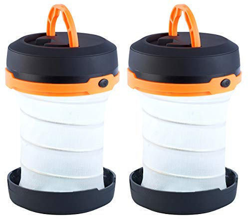 Semptec Urban Survival Technology Camping Licht: 2er-Set Campingleuchten, SOS-Funktion, 2 Helligkeitsstufen, 1 W, 60 lm (Campinglaterne LED, Campinglampe LED Batterie, Tischleuchte)