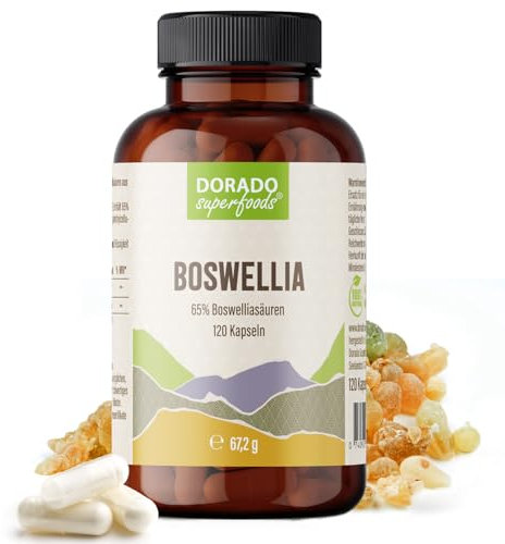 Boswellia serrata (Weihrauch) Kapseln – 1.380 mg Extrakt täglich (10:1, entspricht 13.800 mg Rohweihrauch) – 120 Stück (ca. 40-Tagesvorrat) – 65% Boswelliasäuren – hochdosiert | Dorado Superfoods®