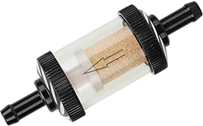 Motorcykel gasfilter Carving Universellt hållbart värmebeständigt bränslefilter för motorcykel 6 mm diameter (svart)
