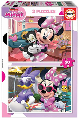 Educa - Minnie Maus, 2 x 20 Teile Puzzleset für Kinder ab 3 Jahren, Disney (19297)