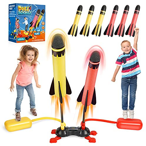 DejaNard Double Player Rocket Toy Launcher, Outdoor Granden Toys for 4 5 6 7 8 9 Year Old Boys Kids Outdoor Game Birthday Gifts for 3-12 Year Olds