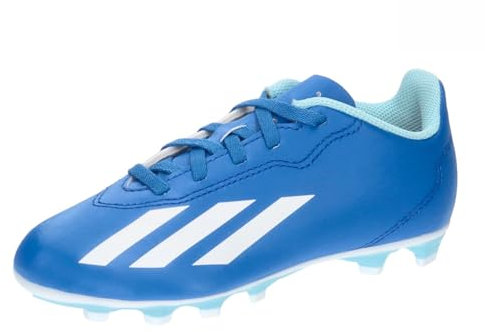 Adidas Football Shoes (Firm Ground) X Crazyfast.4 Fxg J, Bright Royal/FTWR White/Solar Red, IE1587, 5-