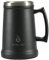 Ideus® Boccale di birra isolato con manico, 1000 ml, in acciaio inox, grande tazza termica in metallo, per l'Oktoberfest (nero)