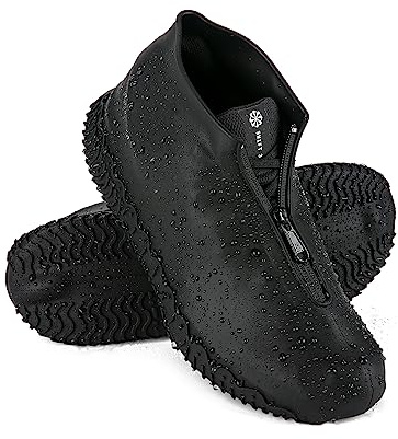 Zbksywa Waterproof Shoe Covers for Rain Silicone Overshoes with Zipper Non-Slip Galoshes for Men and Women