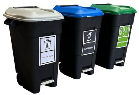 Simpler Recycling Station - Wheelie Bins-100 Litres, Recycle Station, Recycling Station, Wheelie Bin, Pedal
