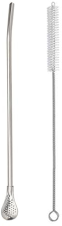 Cucchiaio di paglia rimovibile, colino, agitatore, cucchiaio filtrato da 0,2 x 0,7 pollici, di paglia in acciaio, multifunzionale, sicuro, portatile, per bevande sfuse, zuppa di caffè