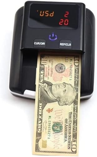Contador de Dinero portátil con Detector de Moneda multinacional, Contador de Billetes Compacto de Grado Comercial, verificación automática de Billetes