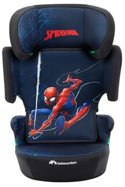 Bebeconfort Disney Hera i-Safe, Asiento Elevador Coche Respaldo, 3,5-12 años (100-150 cm), Silla Coche Fun Spiderman, Instalación Cinturón Seguridad, 14 Posiciones Reposacabezas, Fun Spiderman