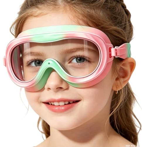 Occhialini Da Nuoto Per Bambini | Occhiali Antiappannamento Ampia Visuale Con Tappi | Occhialini Da Nuoto Per Ragazzi Con Cinturino Regolabile | Per Bambini 3-14 Anni, Estate, Fiume, Lago, Acquatico