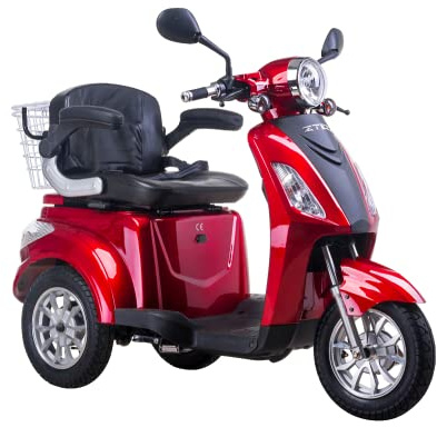 Scooter elettrico, veicolo,scooter per anziani ed disabili, Senior, Triciclo, Z-Tech Trilux ZT15 (ZT-15-D) con Differenziale 900 W 25 km/h - Rosso -