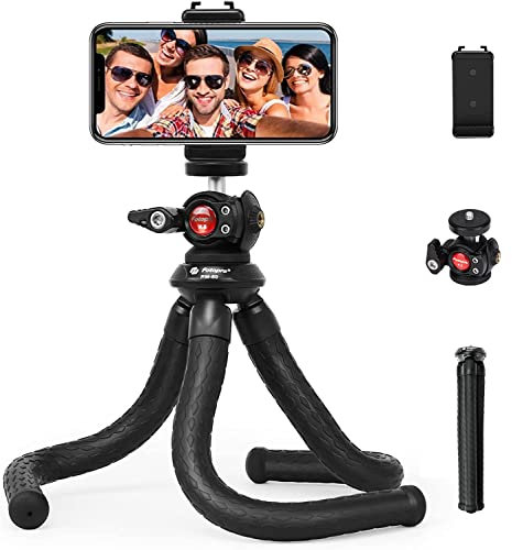 Fotopro Handy Stativ - Flexibles Mini Kamera Stativ für Smartphone und DSLR-Kamera Mit Universalclip und Kaltschuhhalterung