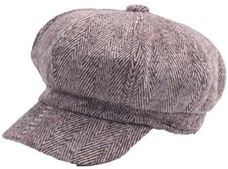 RUICHENG Ballongmössa ull basker keps dam vinter Newsboy skärmmössa keps, kaki, 56/58 cm