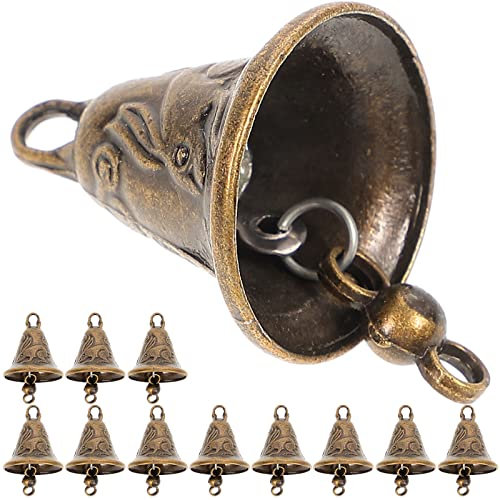 EXCEART Vintage Antique Metal Hanging Bell for Dog Training, Doorbell, Wind Chimes, DIY Crafts, Christmas Fortune Making - 11Pcs (Random Style)