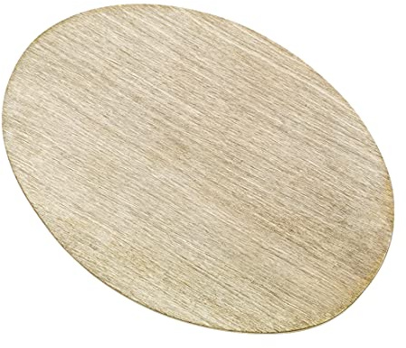 NKlaus piatto per candele ovale 17x12cm sottobicchiere decorativo in alluminio dorato effetto ardesia 10380