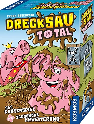 KOSMOS 682675 Drecksau total, lustiges Kartenspiel für 2-4 Personen ab 7 Jahre, in praktischer Open & Play Magnet-Box, Reise-Spiel, Geschenk für Kinder und Erwachsene, Partyspiel, Gesellschaftsspiel