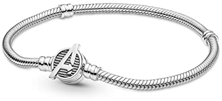 Pandora Marvel The Avengers armband med ormkedja i sterlingsilver, logotyp stängning