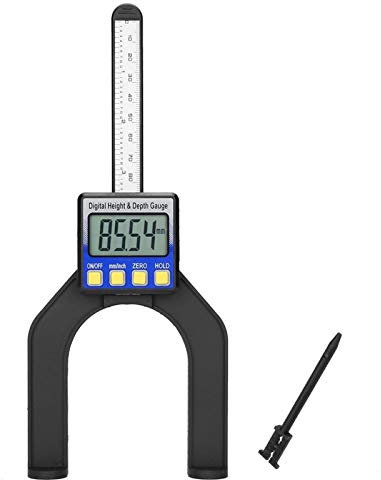 Digitaler Tiefenmesser Höhenmesser, 0–80mm Profiltiefenmesser Digitales Tiefenmessgerät Höhenmessgerät Tischkreissägen Tiefenmesser Mit Magnetischen Füßen Für Holzarbeiten Fräser Tischsägen