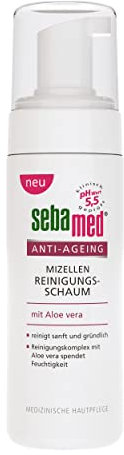 Sebamed Anti-Ageing Mizellen Reinigungsschaum für das Gesicht, auch zur Make-Up Entfernung geeignet, mit Hyaluron und Aleo Vera, ohne Mikroplastik, medizinische Hautpflege