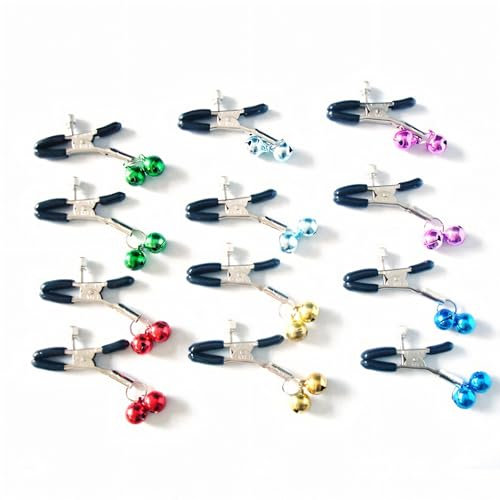 Generic Adjustable Nipple Clips and Jingle Bells Nipple Clamps Stainless Steel Non Piercing Nipple Rings Decorative Clip (Random Color