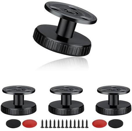 HJIAMA 4 Pièces Pied Reglable, Hauteur Réglable 27-40 mm Pied de Meuble avec Tampon Anti-Rayures, Pied de Table Reglable Installation Autocollante ou Vis, pour Canapés, Tables, Armoires