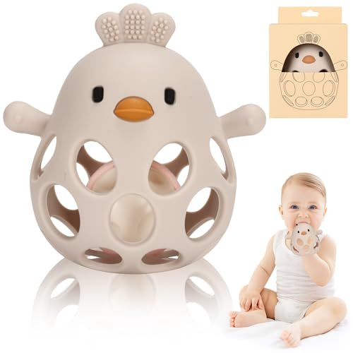 Vente Jouets Montessori Bebes 0-3-6-12 Mois Éducatifs, Jouets pour Enfants, Bébés 1 An, Capteurs Bébé Hochet Cadeau Beige