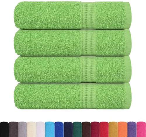 vidaXL Serviettes de Bain 4pcs Vert Pomme 100x150cm 360g/m² 100% Coton, Serviette, Ensemble de Serviettes de Bain, Serviette d'hôtel
