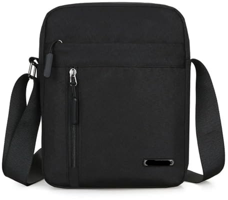 Surfplatta fodral fodral väska herrhandväskor nylonväska för män män män crossbody axel messengerväskor mäns vardagliga affärer handväskor för surfplatta (svart)