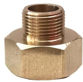 Mässing kranadapter, rörmontering omvandlare EU G1/2 gänga till US 9/16-24 UNEF gängkontakt (hona G1/2 x hane 14 mm A)