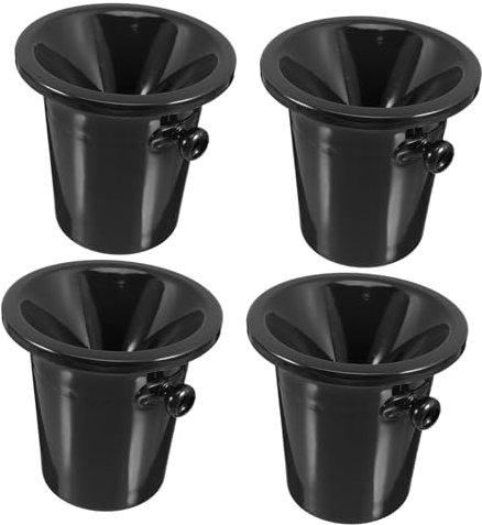 VICASKY 4 Pezzi Secchiello per Il Ghiaccio Degustazioni Secchio Nero di Vino degustazione Botti sputacchiere per Il Vino secchielli per Il Ghiaccio in plastica Occidentali Black