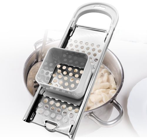 Dunkwckore Spätzlehobel, Spätzlereibe Edelstahl mit Teigschlitten, Spätzlepresse, Spätzlebrett, Spätzlesieb, Spätzleschaber, Nockerlsieb, Selbstgemachte Spätzle und Knöpfle, Spülmaschinenfest Rostfrei
