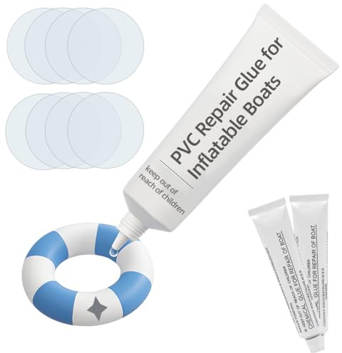 SilverChry Kit Réparation Piscine, Rustine Piscine, Kit Reparation Liner Piscine Imperméable et Transparent, Rustine Spa Gonflable, Colle PVC pour Bouées, Produits Gonflables, Matelas et Bateaux-60ML