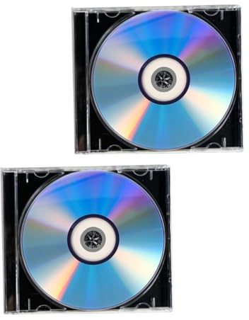 iplusmile Lot de 2 de Disques CD Vierges à Haute Capacité avec Boîtier Jewel Case Compatibles Universels pour Enregistrement Musical et Vidéo sur Caméras et Téléphones